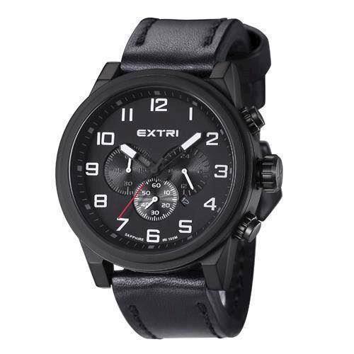 Image of Extreme mat IP sort rustfri stål Miyota OS20 quartz med chronograph Herre ur fra EXTRI, X3001-A